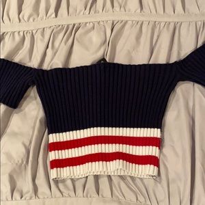 Windsor red white and blue top